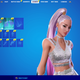 A screenshot from Fortnite showing off the new Ariana Grande skin.